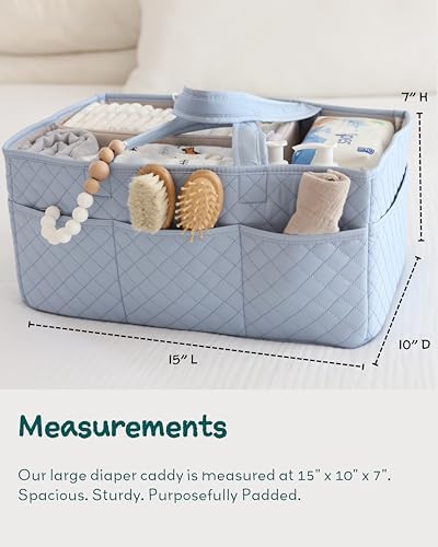 Lily Miles Baby Diaper Caddy Organizer, Quilted Nursery Storage Organizer for Newborn Essentials and Diaper Changing Station, Gift for Baby Shower and Registry Must-Have (Baby Breeze) - Image 5