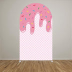 Arch Backdrop Cover Ice Cream Sprinkles Girls Birthday Party Decorations Arch Frame Fabric Cover Sweet ONE Candy Pink Baby Shower Baptism Parties (6x2.6ft Cover,cream2) - Image 2