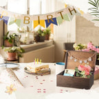 Geelin Wooden Wedding Card Box with Letter Flag Rustic,Retro Color - Image 6