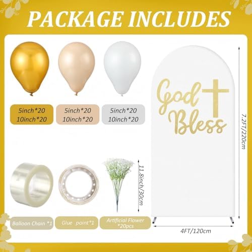 Gilprop 141 Pcs 7.2ft God Bless Baptism, Elastic Polyester - Image 2