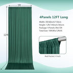20×12ft Wrinkle Free Hunter Green Backdrop Curtain for Wedding Parties, 4 Panels 5×12ft Long Soft Silky Polyester Backdrop Drapes Photo Back Drop Curtains for Jungle Party Photography Background Cloth - Image 4