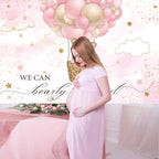 8x6FT Baby Shower Backdrop We Can Bearly Wait Pink Bear Hot Air Balloon Photography Background Newborn Baby Shower Party Decorations Banner Photo Booth Props - Image 4