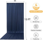 20ftx15ft Navy Blue Backdrop Curtain for Parties, Wrinkle Free Polyester 4 Panels 15 ft Long Photo Backdrop Drapes Back Drop Cloth Drapery for Wedding Birthday Party Photography Background - Image 6