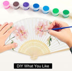 FEPITO 82 Pieces White Handheld Paper Fan Paper Folding Fans - Image 4