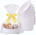White 12 Set Small Woven Gift Basket with Gift Bags Ribbons Empty Gifts Baskets Woven Rope Storage Basket with Handles for Birthday Baby Shower Nursery Toy Organizer 9.1"x 5.1" x 2.8" by Yiyiring