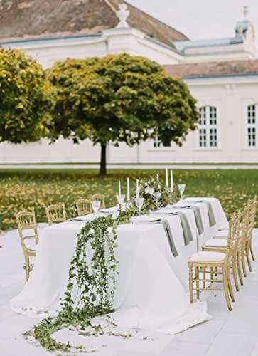 Showgeous 90x156 Inch White Rectangle Tablecloth 6 Pack Fit 8FT Table - Image 3