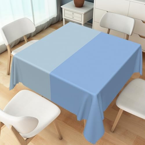 70x70inches Light Blue Square Tablecloth Gradient Dusty Blue Table Cover Waterproof and Spill Proof Fabric Table Cloth for Kitchen Dining Room Outdoor Birthday Wedding Themed Party Decor by TTQYFNM