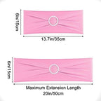 Pink Chair Sashes 100 Pack Spandex Stretch Chair Band Sashes with Buckles for Folding Chairs Wedding Party Reception Baby Shower Events Banquet Decorations - Image 2