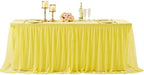 HB HBB MAGIC Yellow Table Cloth Spandex Table Covers 6ft Fitted Tulle Tablecloth Rectangular Desk Skirt Stretch Table Cloths Covers Party Banquet Birthday Baby Shower Wedding Table Cloth, 2 Pack - Image 7