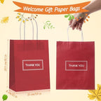 100 Pcs Thank You Paper Bags, 8 x 4 x 10 in, Handles, 6 Fall Colors - Image 3