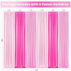 Birthday Backdrop Curtain 15ftx10ft - Pink Ombre Wrinkle Free Satin Drapes - Image 5