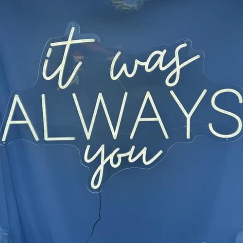 Super Large It was always you neon sign, neon name sign, wedding backdrop, wedding decor, above bed neon sign, neon wedding sign, custom neon sign Size:25inches - Image 6