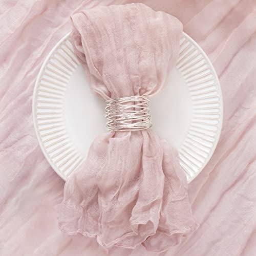 DeZerlor Pink Washable Cheesecloth Napkins Set of 50 for Wedding Party - Image 4