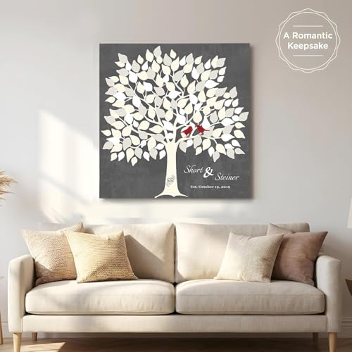 MuralMax Personalized Wedding Signing Tree Canvas Guest Book Wall Art - Image 6