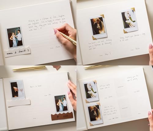 Personalized Luxe Photo Guest Book (Design 4) – 11.5 x 8.5" Minimal Aesthetics, Screw Bound with Custom Oats Hardcover & Photo + Lined or Blank Pages - Wedding, Baby Shower, Anniversary - Image 4