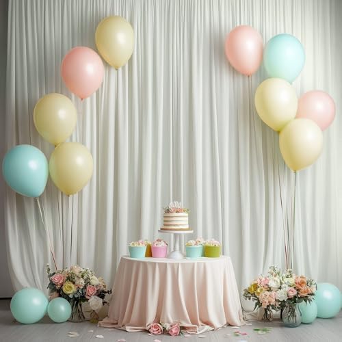 20ftx12ft Ivory Backdrop Curtain for Wedding Parties, Wrinkle Free Polyester 4 Panels Ivory Draping Photo Backdrop Drapes Back Drop Cloth Drapery for Birthday Photography Background - Image 4