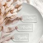 100Pcs Clear Acrylic Ribbon for Wedding Seat Labels Reserved Signs DIY - Image 5