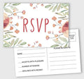 50 Blank RSVP Postcards Floral Greenery Print 4"X6" Response Cards,RSVP Reply Card for Wedding,Bridal Shower,Baby Shower by Inkdotpot