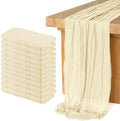 12 Pack Cheesecloth Table Runner, Runner Gauze Boho Wedding Decor Romantic Table Runner for Wedding Birthday Party(35" x 118") (Beige) by Home