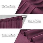 gogoparti 20ft x 12ft Burgundy Wrinkle-Free Backdrop Curtain for Wedding Parties, Thick Polyester 4 Panels 5x12ft for Wedding Birthday Baby Shower Halloween Photography Party Background - Image 3