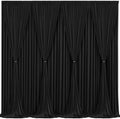 Black Backdrop Curtain 8 Panels-Wrinkle-Free Black Curtains Polyester Photography Drapes for Wedding Birthday Party Photo Background Backdrop Stand- 32 X10FT by WishCare