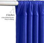 20x10ft Royal Blue Backdrop Curtains with Lights Photo Drapes Wrinkle Free Fabric Backdrop Curtain for Wedding Birthday Party Baby Shower Bridal Shower Home Party Background Decorations - Image 5