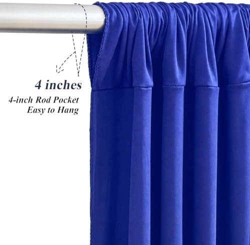 20x10ft Royal Blue Backdrop Curtains with Lights Photo Drapes Wrinkle Free Fabric Backdrop Curtain for Wedding Birthday Party Baby Shower Bridal Shower Home Party Background Decorations - Image 5