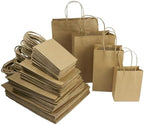 100 Pcs thick Kraft Paper Bags 5.25x8.5x3.25"，Small Shopping Bags with handles Bulk，Craft Gift Bags, Retail Bags, Recycled Bulk, Brown Paper Bags for Wedding，Packaging, Birthday Party，Business, Goody and Kraft Merchandise Bag (5.25x8.5x3.25inch, Origin... - Image 4