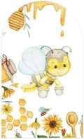 Honey Bee Arch Fabric Covers Honeypot Honeycomb Stretchy Arched Stand Backdrop Cover for Birthday Party Baby Shower Decoration Supplies(Only Cover) by Aerdce