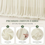 10ft×10ft Wrinkle Free Ivory Backdrop Curtain Drapes, 2 Panels 5ftx10ft Sheer Tulle Chiffon Backdrop Panels Curtains for Wedding Baby Shower Birthday Party Stage Photo Home Decorations - Image 5