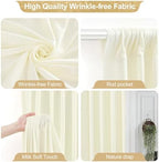 24x10FT Ivory Backdrop Curtains for Wedding Parties, Wrinkle Free Polyester Photography Backdrop Drapes for Wedding Baby Shower Birthday Parties Stage Background Stand Decorations 4x10ft,6 Panels - Image 2
