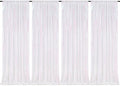 Sparkly White Iridescent Backdrop 4 Pieces 2FTx8FT Sequin Backdrop by QueenDream