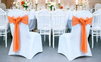 MDS Pack of 125 Chiffon Chair Sashes for Wedding & Event Décor - Orange - Image 2