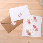 25psc Foldable Flower Thank You Cards and Wishes Card Set, White Kraft Envelopes with Seals, Suitable for Bridal Shower Baby Shower (100pcs Thank You Card Set four) by Unknown