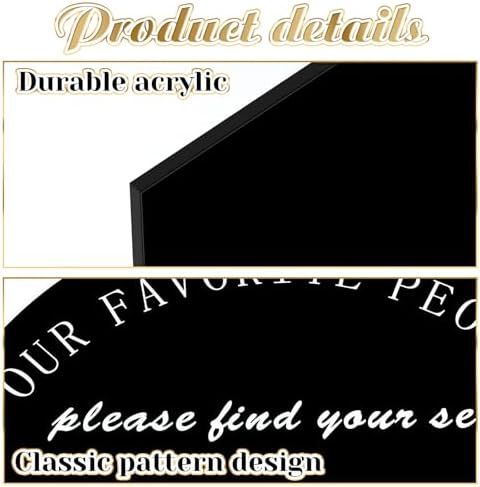 Yousoontic Wedding Seating Chart Board Display 24x18 Black Welcome Sign - Image 2