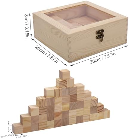 ZJchao Baby Shower Block Game Set with 48 Wooden Blocks 12 Color Pens 42 Templates Wooden Box for Baby Party Gender Reveal Birthday Celebration - Image 7