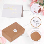 200 Pack Thank You Cards with Envelopes Bulk, Cream Blank Thank You Notes 4 x 6 Inch with Stickers, Elegant Classy Note Cards for Wedding, Business, Graduation, Baby Shower, Bridal Shower & Memorial Service (Cream Card + Gold Foil Font) - Image 3