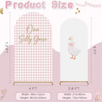 2 Pcs 7.2ft 6ft One Silly Goose Arch Backdrop Cover,Pink White,Lovely - Image 2