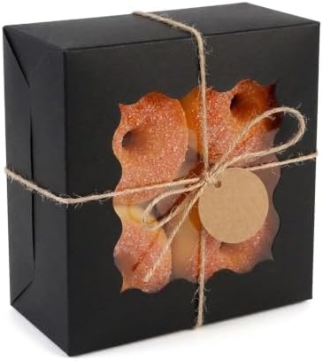 Bakepacker Black Cookie Boxes With Window 6x6x3 inches 240pcs - Image 2