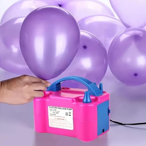 Balloon Pump Electric, Portable Automatic Dual Nozzle Inflator 600W with Tying Tools for Birthday Gender Reveal Baby Shower Balloons Party Decorations - Image 2