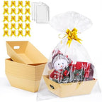AFOROEOA 20PACK Baskets for Gifts Empty, 10x12”Thick Kraft Gift Basket with 20 Bows 20 Bags Empty Gift Baskets for Christmas, Valentine’s Day, Easter, Birthdays, Snacks, Farmers Market by AFOROEOA