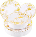 FLOWERCAT 60PCS Thanksgiving Plates & Gold Pumpkin Plates - Including 30PCS 10.25inch Thanksgiving Dinner Plates and 30PCS 7.5inch Dessert Plates for Giving Thanks Theme Party by FLOWERCAT