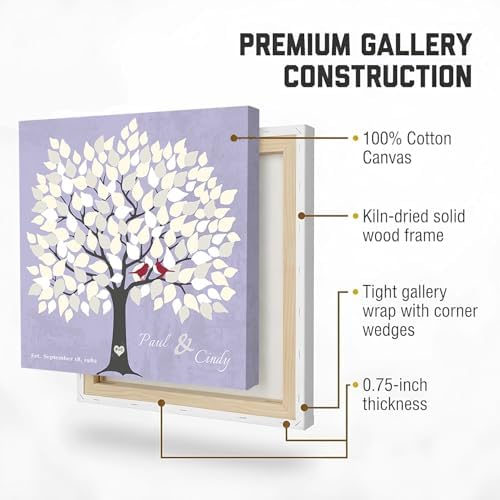 MuralMax Personalized Wedding Signing Tree Canvas Guest Book Wall Art - Image 6