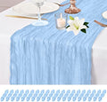 20 Pack Light Blue Table Runner 17 x 108inch Cheesecloth Table Runner Rustic Boho Gauze Sheer Fabric Cheese Cloth Table Runners for Wedding Party Bridal Baby Shower Birthday Spring Table Decor by Lumaycens