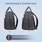 RUVALINO Baby Diaper Bag Backpack with Changing Pad, XL Dark Gray - Image 2