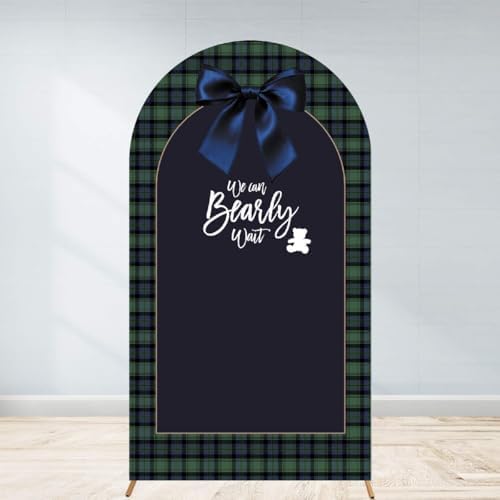 Tartan Plaid Bear Baby Shower Arch Backdrop Cover 7.2ft Party Decor by Unknown