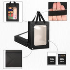 EUSOAR Black Clear Transparent Paper Gift Bags With Handles, 50pcs 7.8"x3.9"x11" - Treat Thank You Shopping Bags With Window for Wedding, Bridal Party Favor, Baby Shower - Image 3