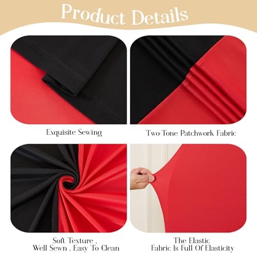 Black Red Arch Backdrop Cover Set of 2 Spandex Arch Covers 7.2 and 6ft Wedding Arch Stand Cover Bridal Baby Shower Photo Stretchy Backdrop Arch Cover Birthday Party Arch Covers - Image 5