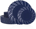 U-QE 60 Pcs Blue Plastic Plates for Party, Scalloped Blue Plates Disposable by U-QE