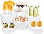 6 Pcs Buffet Risers, Dessert Stands Acrylic, Food Risers for Buffet, Jewelry Showcase, Riser Display Cases, Acrylic Display Base, White by Unknown